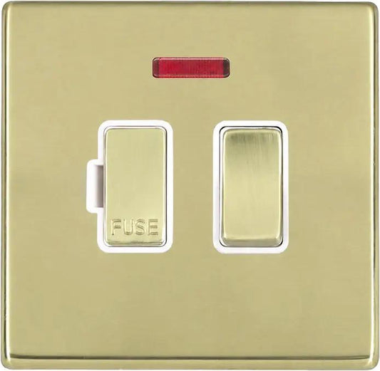 Hart G2 PB 13A DP Fused Spur+N PB/WH