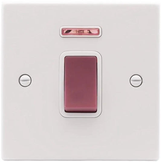 Hart MW 1g 45A Double Pole+N Red Rkr/WH