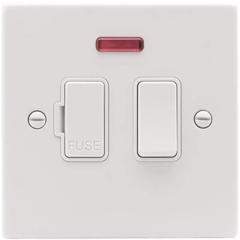 Hart MW 13A DP Fused Spur+N WH/WH