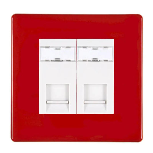 HCFX Col Red 2g RJ45 CAT5E Unshield WH