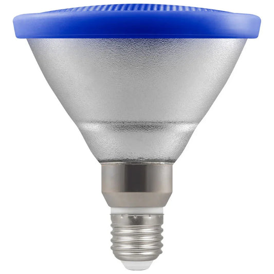 PAR38 13W blue LED light bulb with Edison screw base, electrical lighting product