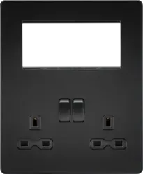 ml matt black Small Multimedia Combination Plate - Matt Black with Black Insert - ml matt black Small Multimedia Combination Plate - Matt Black with Black Insert