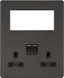 ml smoked bronze Small Multimedia Combination Plate - Smoked Bronze with Black Insert - Electrical ml smoked bronze Small Multimedia Combination Plate - Smoked Bronze with Black Insert Electrical