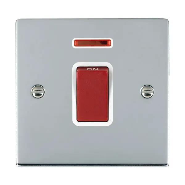 Shr BC 1g 45A Double Pole+N Red Rkr/WH