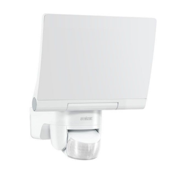 White LED floodlight with motion sensor for outdoor security lighting