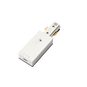 White LED track lighting connector for electrical track systems