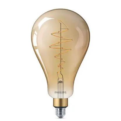 LED dimmable flame bulb with E27 base and visible spiral filament