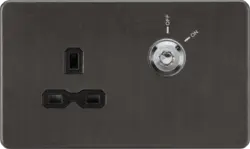 ml smoked bronze 13A DP Key Lockable Socket (2G Plate) - Smoked Bronze with Black Insert - Electrical ml smoked bronze 13A DP Key Lockable Socket (2G Plate) - Smoked Bronze with Black Insert Electrical