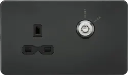 ml antricate 13A DP Key Lockable Socket (2G Plate) - Anthracite with Black Insert - ml antricate 13A DP Key Lockable Socket (2G Plate) - Anthracite with Black Insert
