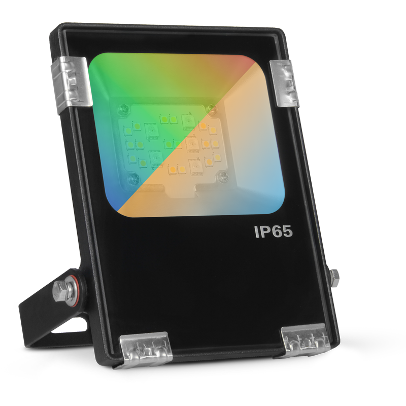 230V 20W LED IP65 Floodlight Black RGB+W 2700-6500K