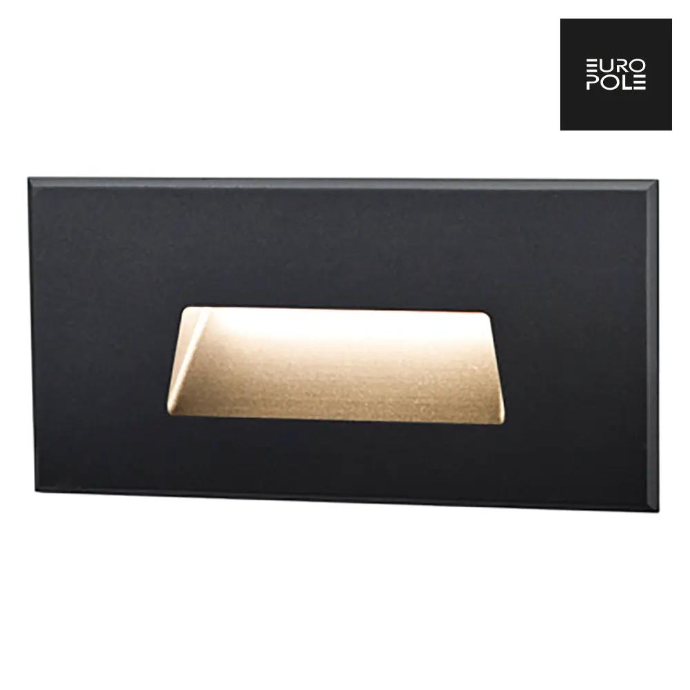 SET IN 2W fixed 120° IP67 Rectangle Recessed Wall light Black 3000K