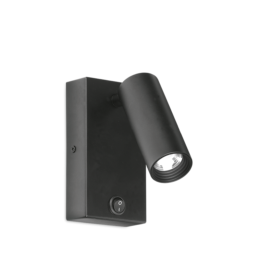 230V 3W LED Adjustable Wall Reading Lamp Black 3000K