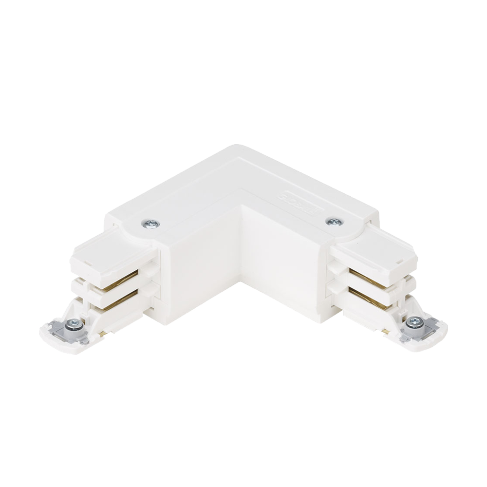 16A 250V Global Three Circuit Track L Connector Inside Feed White