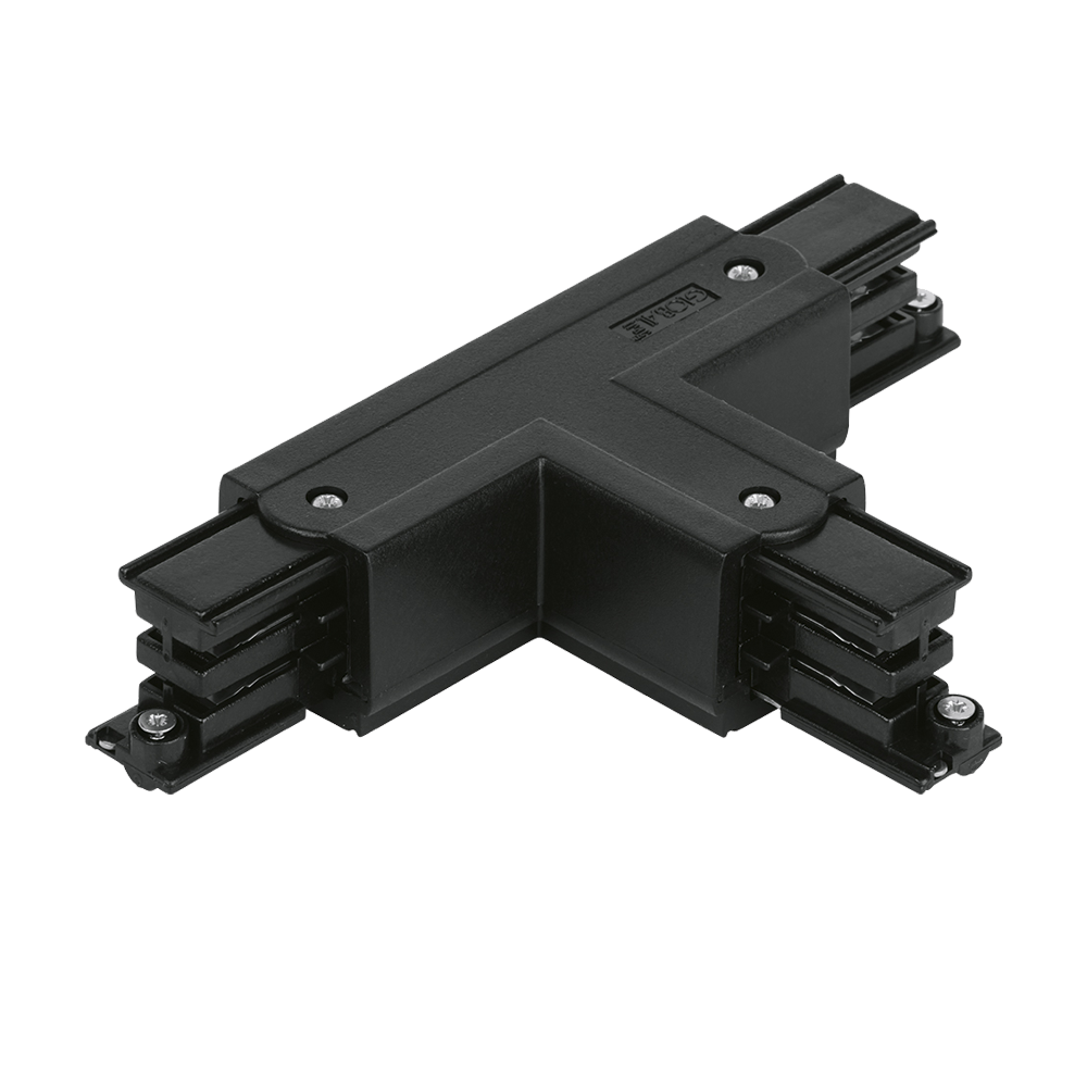 16A 250V Global Three Circuit Track T Connector Inside Left Black