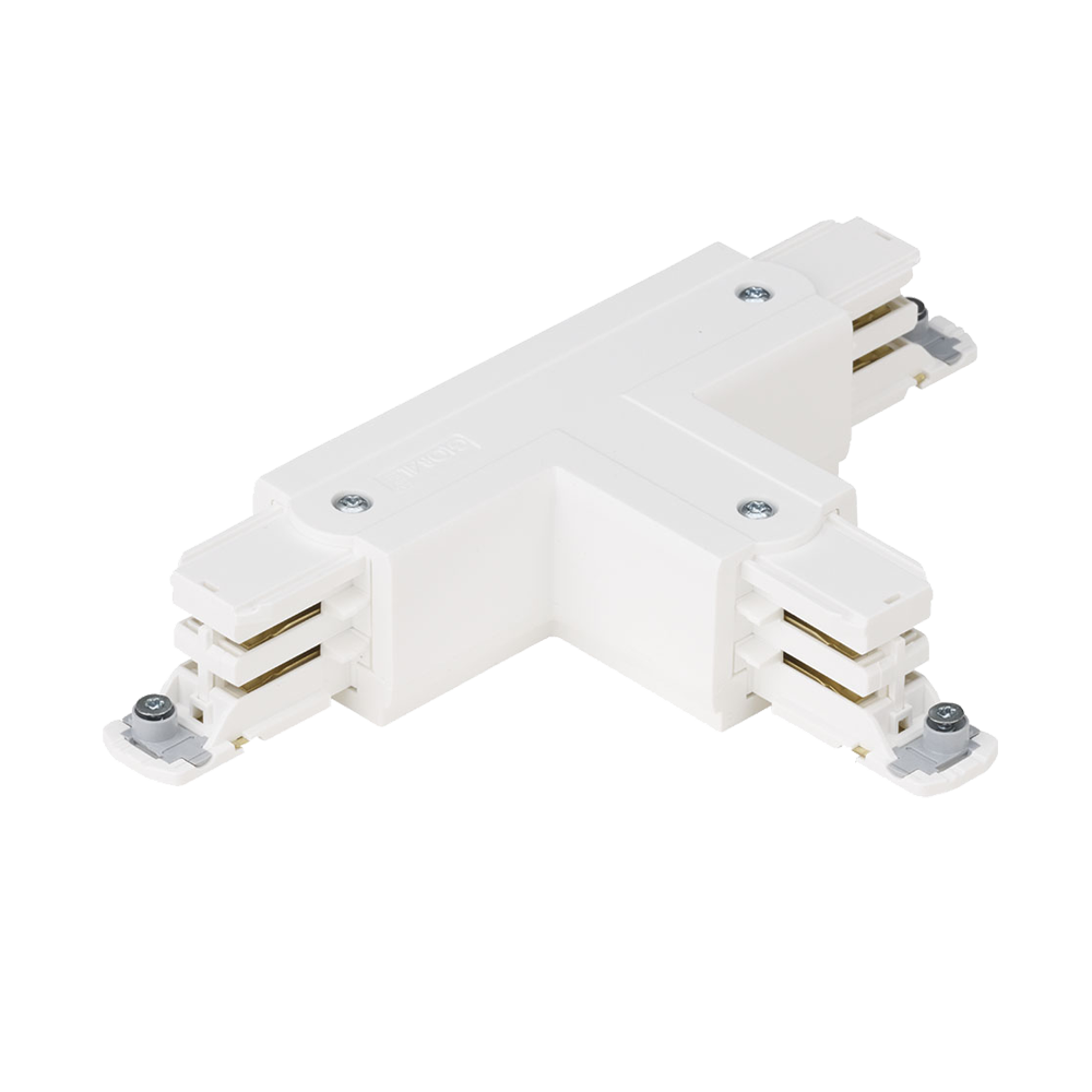 16A 250V Global Three Circuit Track T Connector Outside Left White