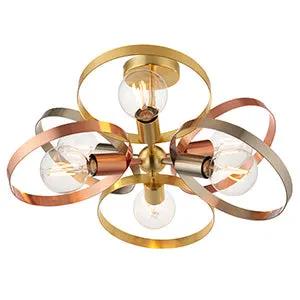 Endon Lighting Hoop 6lt Semi Flush - Endon Lighting Hoop 6lt Semi Flush