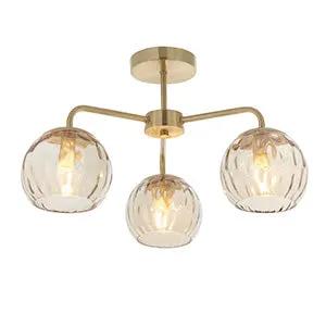 Endon Lighting Dimple 3lt semi flush - Endon Lighting Dimple 3lt semi flush