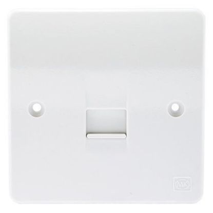 White 1-gang secondary telephone socket faceplate for UK electrical wiring