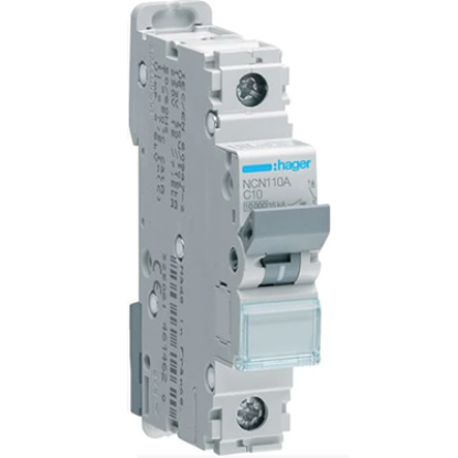 Single pole 10A C curve miniature circuit breaker for electrical protection