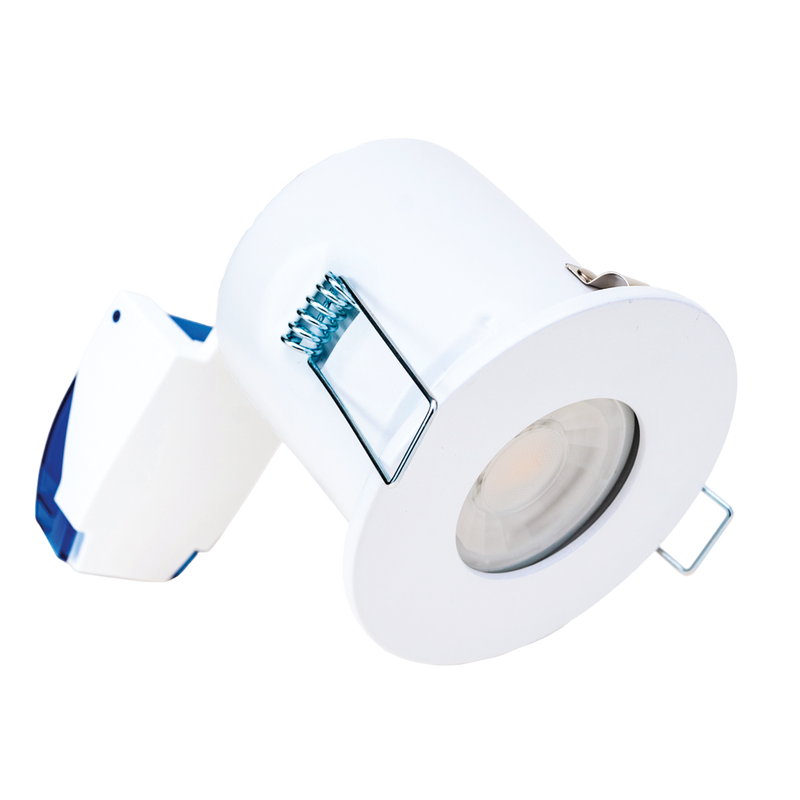 Fire Rated IP Fixed Downlight GU10 Switchable White Bezel