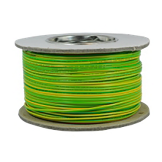 Green and yellow 4mm stranded single core electrical cable roll, 100 meter length