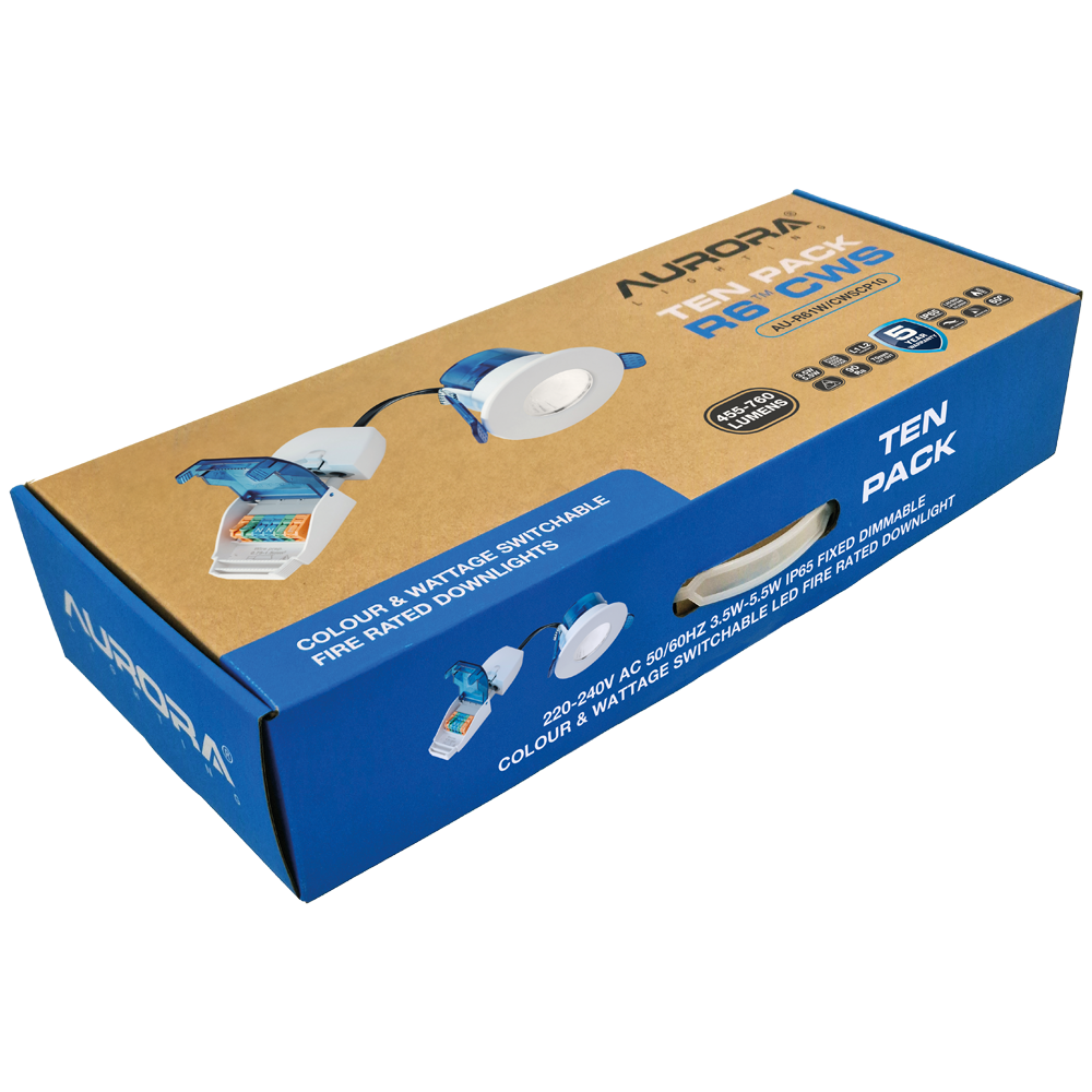 R6™ Fixed Fire Rated Downlight with FastRFix CWS contractor Ten Pack