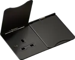 floor sockets 13A 2G Unswitched Floor Socket - Matt Black with Black Insert - floor sockets 13A 2G Unswitched Floor Socket - Matt Black with Black Insert