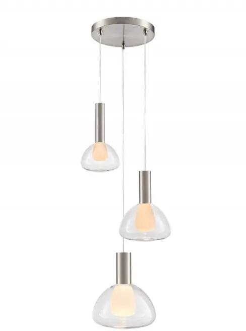 Franklite Beau 3 Light Satin Nickel Spreader Clear Bowl Frosted Diffuser Combination - Ceiling Lights Franklite Beau 3 Light Satin Nickel Spreader Clear Bowl Frosted Diffuser Combination Ceiling Lights