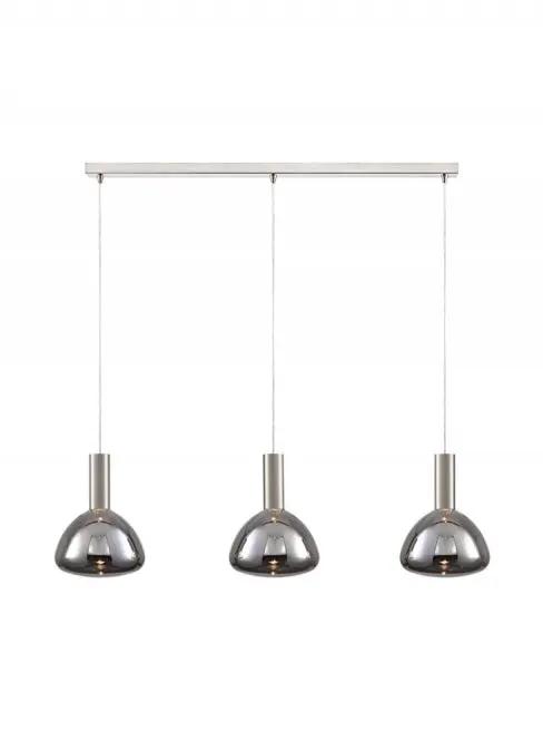 Franklite Beau 3 Light Satin Nickel Bar With Smoked Bowl Glass - Ceiling Lights Franklite Beau 3 Light Satin Nickel Bar With Smoked Bowl Glass Ceiling Lights
