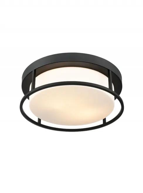 Franklite Blaine Black Painted 300mm Flush Ceiling Fitting - Flush Lights Franklite Blaine Black Painted 300mm Flush Ceiling Fitting Flush Lights