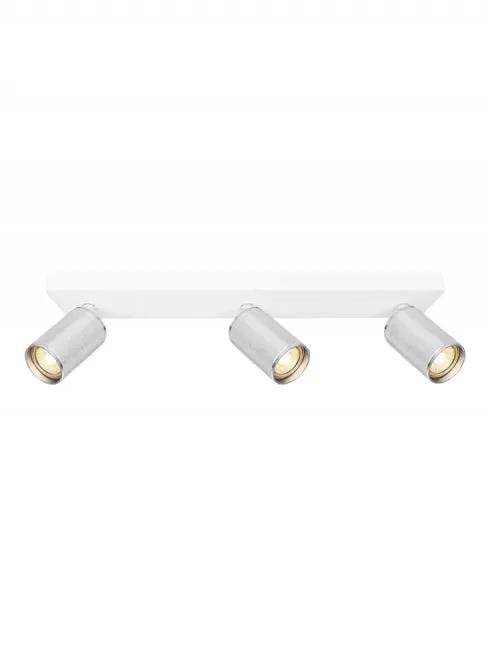 Franklite Broadway 3lt Spotlight Matt White With Polished Nickel Sleeve - Ceiling Lights Franklite Broadway 3lt Spotlight Matt White With Polished Nickel Sleeve Ceiling Lights