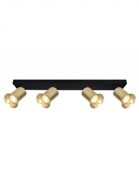 Franklite Broadway 4lt Spotlight Matt Black With Satin Brass Sleeve - Ceiling Lights Franklite Broadway 4lt Spotlight Matt Black With Satin Brass Sleeve Ceiling Lights