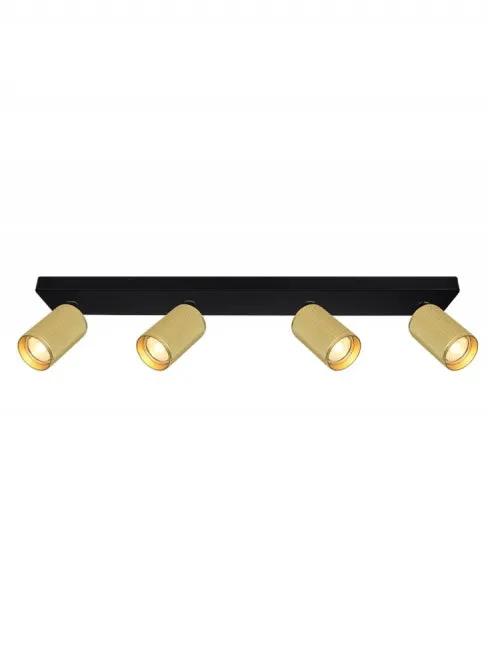 Franklite Broadway 4lt Spotlight Matt Black With Brass Sleeve - Ceiling Lights Franklite Broadway 4lt Spotlight Matt Black With Brass Sleeve Ceiling Lights