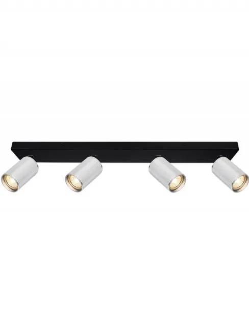 Franklite Broadway 4lt Spotlight Matt Black With Polished Nickel Sleeve - Ceiling Lights Franklite Broadway 4lt Spotlight Matt Black With Polished Nickel Sleeve Ceiling Lights
