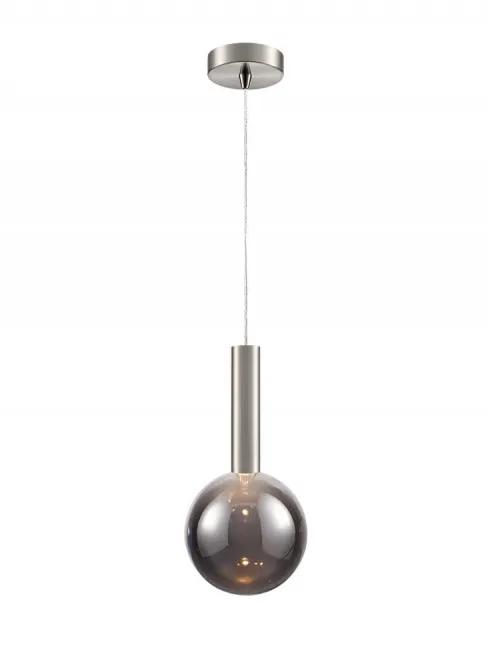 Franklite Beau Pendant Satin Nickel With Smoked Sphere Glass - Pendant Lights Franklite Beau Pendant Satin Nickel With Smoked Sphere Glass Pendant Lights