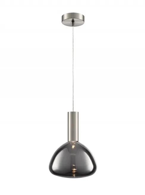 Franklite Beau Pendant Satin Nickel With Smoked Bowl Glass - Pendant Lights Franklite Beau Pendant Satin Nickel With Smoked Bowl Glass Pendant Lights