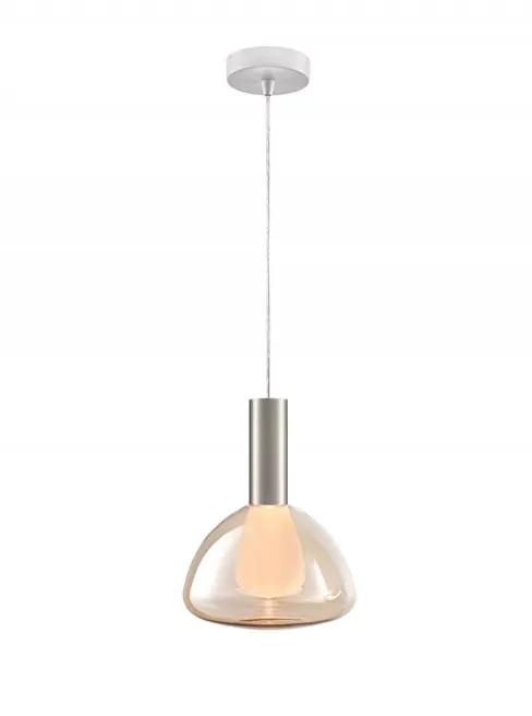 Franklite Beau Pendant White & Satin Nickel With Amber Bowl Frosted Diffuser Glass - Pendant Lights Franklite Beau Pendant White & Satin Nickel With Amber Bowl Frosted Diffuser Glass Pendant Lights