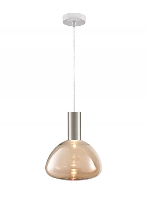 Franklite Beau Pendant White & Satin Nickel Wtih Amber Bowl Glass - Pendant Lights Franklite Beau Pendant White & Satin Nickel Wtih Amber Bowl Glass Pendant Lights