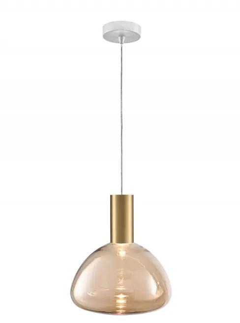 Franklite Beau Pendant White & Aged Brass With Amber Bowl Glass - Pendant Lights Franklite Beau Pendant White & Aged Brass With Amber Bowl Glass Pendant Lights