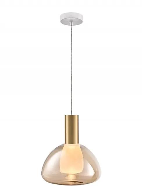 Franklite Beau Pendant White & Aged Brass With Amber Bowl Frosted Diffuser Glass - Pendant Lights Franklite Beau Pendant White & Aged Brass With Amber Bowl Frosted Diffuser Glass Pendant Lights