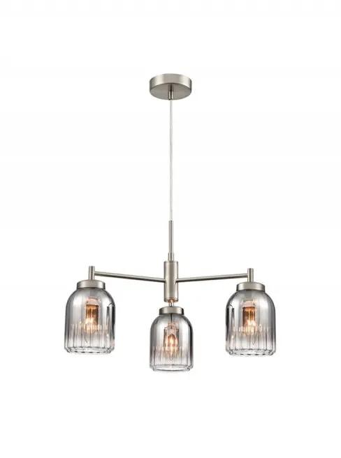 Franklite Caligo 3lt Fitting In Satin Nickel - Chandeliers Suspended Lights Chandeliers Franklite Caligo 3lt Fitting In Satin Nickel Suspended Lights