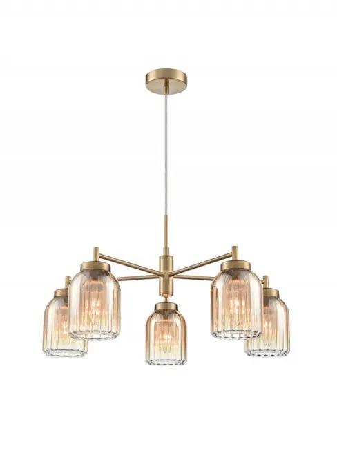 Franklite Caligo 5lt Fitting In Aged Brass - Chandeliers Semi Flush Lights Chandeliers Franklite Caligo 5lt Fitting In Aged Brass Semi Flush Lights