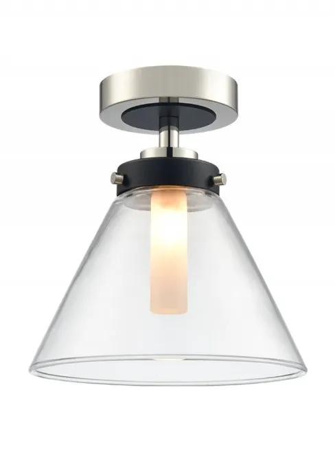 Franklite Conica Flush Fitting Matt Black And Polished Nickel - Semi Flush Lights Franklite Conica Flush Fitting Matt Black And Polished Nickel Semi Flush Lights
