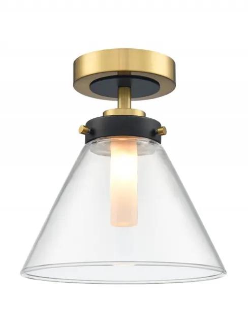 Franklite Conica Flush Fitting Matt Black And Aged Brass - Semi Flush Lights Franklite Conica Flush Fitting Matt Black And Aged Brass Semi Flush Lights