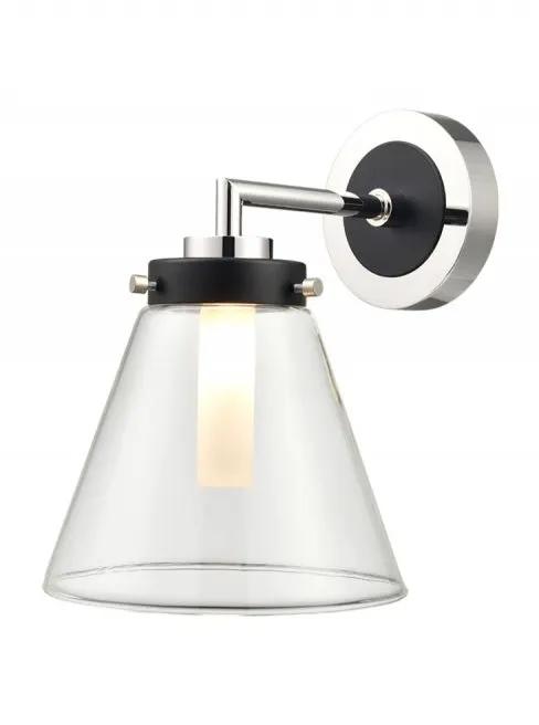 Franklite Conica Wall Light Matt Black And Polished Nickel - Wall Lights Franklite Conica Wall Light Matt Black And Polished Nickel Wall Lights