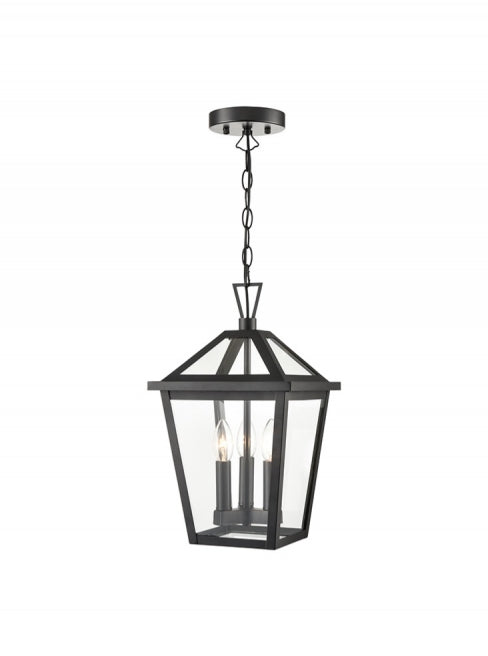 Franklite Dusk 3lt Exterior Pendant In Matt Black - Pendant Lights Franklite Dusk 3lt Exterior Pendant In Matt Black Pendant Lights