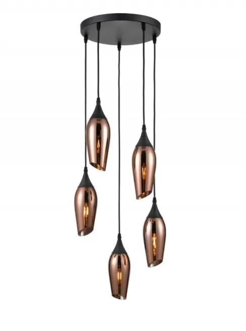 Franklite Taper 5 Light Spreader Copper - Pendant Lights Franklite Taper 5 Light Spreader Copper Pendant Lights