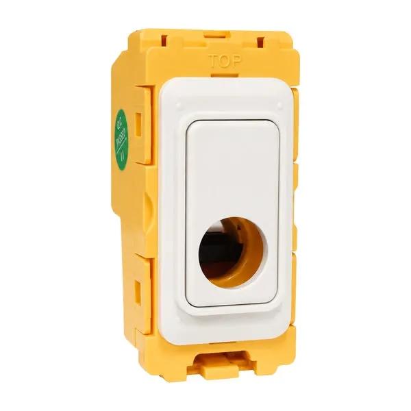 FLM 20A Cable Outlet w/T WH + WH Bezel