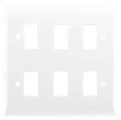Verve White 150x150 6 Gang Grid Plate