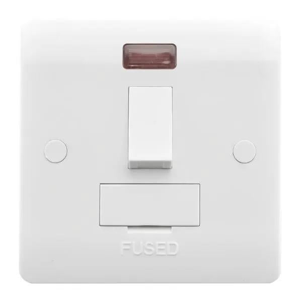Verve White 13A DP Fuse SPUR+Neon WH